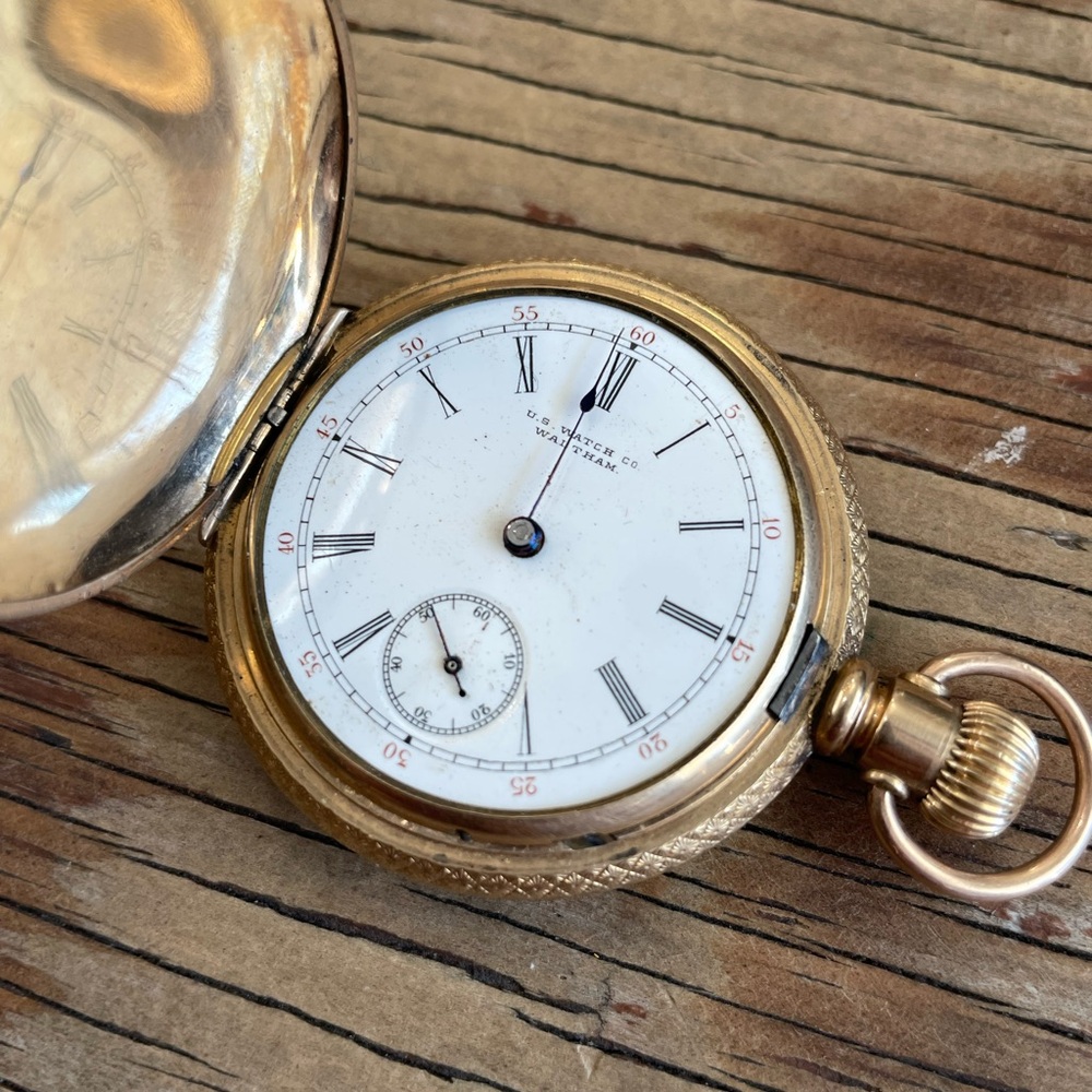 Antique Vintage U.S. Watch Co. Waltham Mass Pocket Watch Grade 67 - Picture 5 of 11